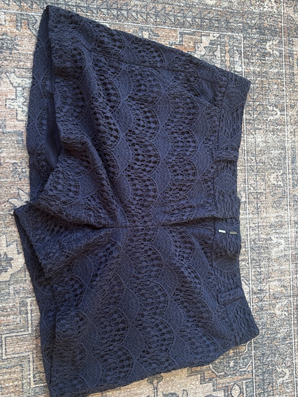 Ann Taylor Navy Crochet Lace Shorts